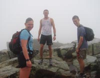 Becky Hopkinson, Rob Jagnow, and Chris Rycroft at the Bondcliff summit