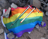 Gear cache at camp 1