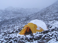 Fresh snow below camp 1