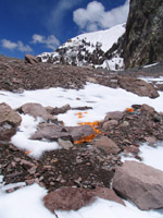 Shallow grave at the base of the Polish Glacier