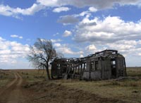 Abandoned passenger car