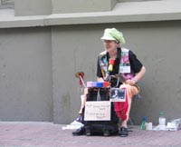 Street performer at the San Telmo market