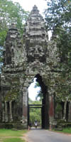 The massive gates to Angkor Thom