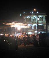 Evening meal on the banks of the Mekong