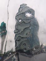 London City Hall, reflected in an adjacent sculpture