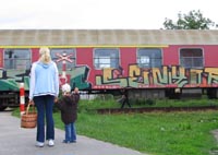 Passing train in Prievidza