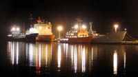 Ushuaia's commercial wharf at night